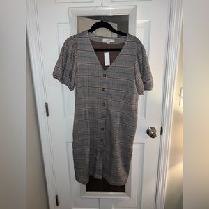 Plaid Puff Sleeve Pocket Dress Size 10
